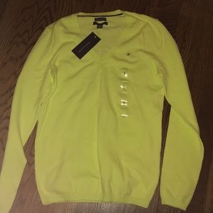 Tommy Hilfiger Neon Green Low Cut Sweater
